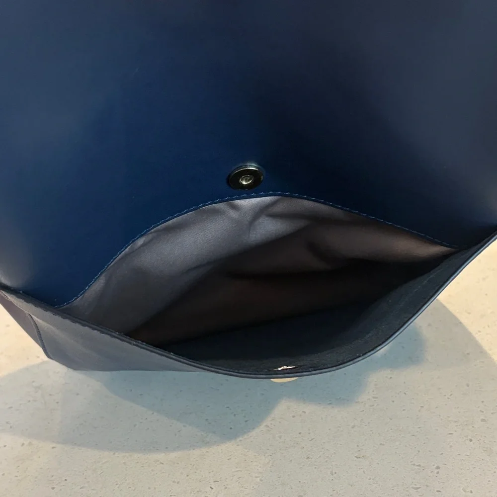 Bostanten Lotty Leather Hobo Bag in Navy Blue with Colorful Strap - Picture 10 of 14